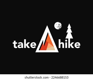 Take A Hike Text Typography for Adventure Print Design and Apparel Idea Template