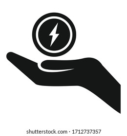 Toma un icono de energía híbrida. Ilustración simple de un icono portador de energía híbrida para el diseño web aislado en fondo blanco