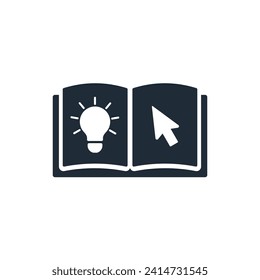 Take an idea from a book. Innovation in the public domain. Free access to technology.Vector linear icon isolated on white background.