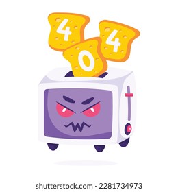 Take a look at catchy flat illustration of toaster error