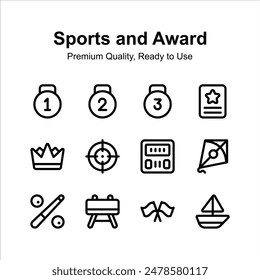 Take a look at creative icons set of sports and awards