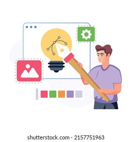 Take a look at creative process flat illustration 

