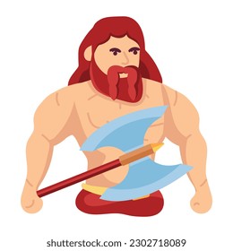 Take a look at flat illustration of dwarf warrior