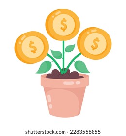 Take a look at modern flat sticker of business growth