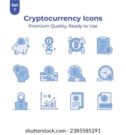 Take a look on this beautiful and amazing cryptocurrency vectors set, ready for premium download