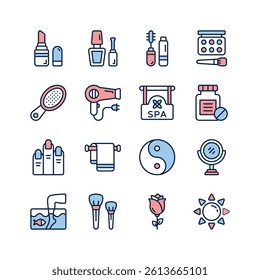 Take a look at this amazing beauty and spa related icons in modern style
