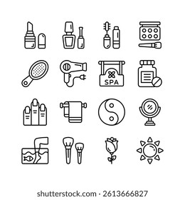 Take a look at this amazing beauty and spa related icons in modern style