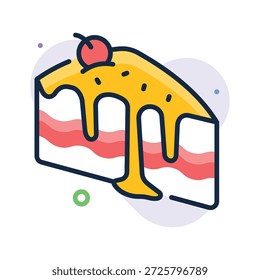 Dê uma olhada neste incrível ícone doodle fatia bolo
