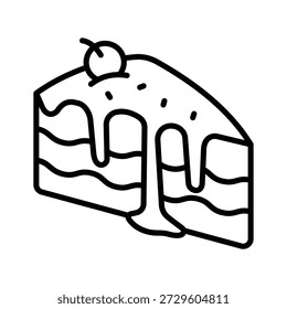 Echa un vistazo a este increíble icono de doodle de rebanada de pastel