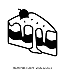 Echa un vistazo a este increíble icono de doodle de rebanada de pastel