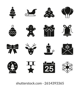 Take a look at this amazing christmas icons set in modern style