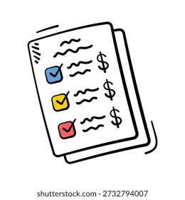 Take a look at this amazing doodle style icon oof budget list