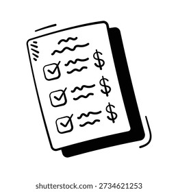 Take a look at this amazing doodle style icon oof budget list