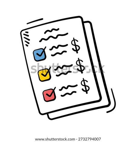 Take a look at this amazing doodle style icon oof budget list