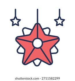 Echa un vistazo a este increíble icono de contorno plano de adorno de Navidad