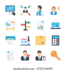 Echa un vistazo a este increíble icono de estilo plano de iconos de negocios en estilo moderno