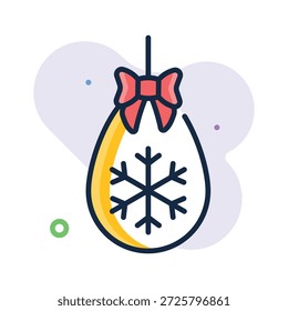 Echa un vistazo a este increíble icono de contorno plano de adorno de Navidad
