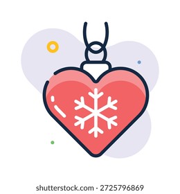 Echa un vistazo a este increíble icono de contorno plano de adorno de Navidad