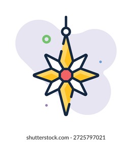Echa un vistazo a este increíble icono de contorno plano de adorno de Navidad