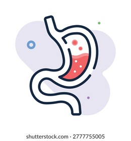 Take a look at this amazing flat outline icon of human stomach anatomy