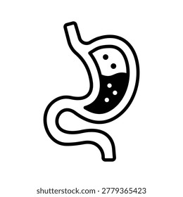 Take a look at this amazing glyph icon of human stomach anatomy