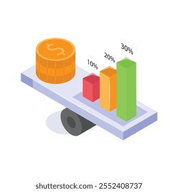 Echa un vistazo a este increíble icono del análisis financiero en estilo moderno