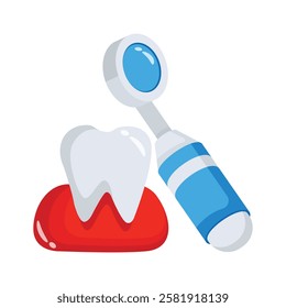 Take a look at this amazing icon of dental examination in trendy style