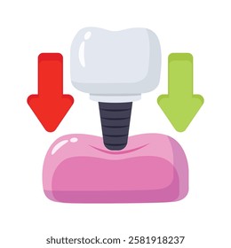 Take a look at this amazing icon of dental implant, ready to use vector