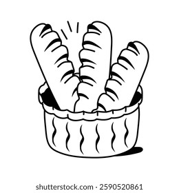 Take a look at this amazing icon of baguette bread in trendy style