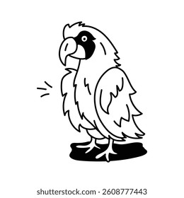 Take a look at this amazing icon of parrot in hand drawn style