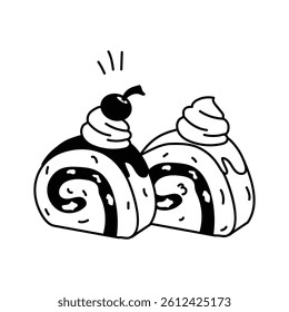 Take a look at this amazing icon of swiss roll in trendy style