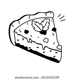 Take a look at this amazing icon of quiche slice in trendy style