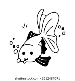 Take a look at this amazing icon of goldfish in trendy style
