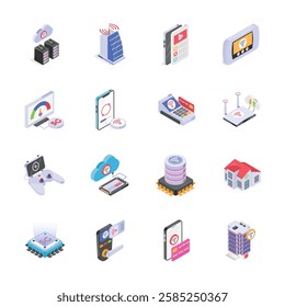 Take a look at this amazing icons set of modern technologies in trendy design style