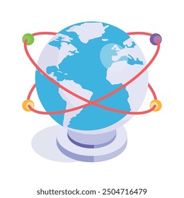 Take a look at this amazing isometric icon of global network in modern style