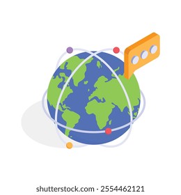 Take a look at this amazing isometric icon of global network in modern style
