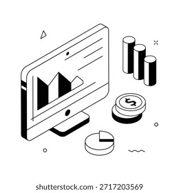 Echa un vistazo a esta increíble ilustración isométrica del mercado de valores
