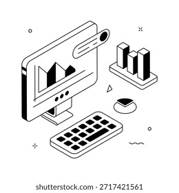 Echa un vistazo a esta increíble ilustración isométrica de análisis de datos