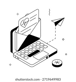 Echa un vistazo a esta increíble ilustración isométrica de notificación por correo electrónico