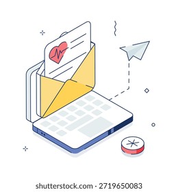 Echa un vistazo a esta increíble ilustración isométrica de notificación por correo electrónico