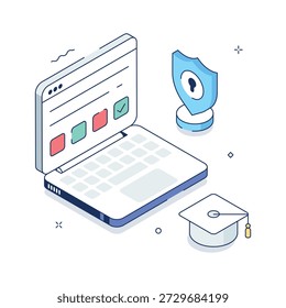 Echa un vistazo a esta increíble ilustración isométrica de la seguridad del examen
