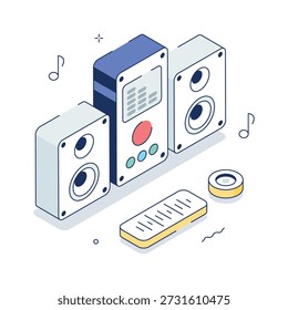 Echa un vistazo a esta increíble ilustración isométrica de entretenimiento musical