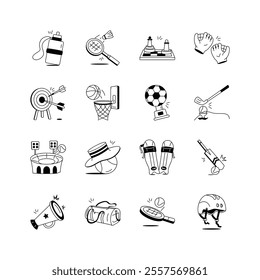 Take a look at this amazing sports and competition hand drawn icons