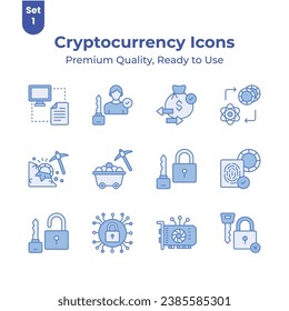 Echa un vistazo a este hermoso y asombroso conjunto de vectores criptodivisa, listos para descarga premium