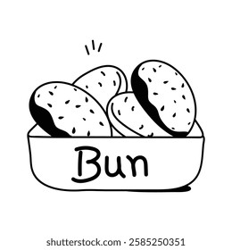 Take a look at this beautiful icon of bread bun in trendy style