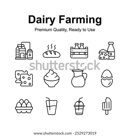 Take a look at this beautifully designed dairy farming icons set