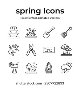 Take a look at this carefully crafted spring vectors, farming, gardening and agriculture icons set