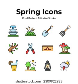Take a look at this carefully crafted spring vectors, farming, gardening and agriculture icons set