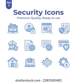 Take a look at this classy security and protection icons set in modern style