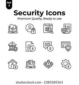 Take a look at this classy security and protection icons set in modern style